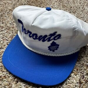 Vintage Toronto Maple Leafs Hat NHL College Classics Snapback White Blue Rope